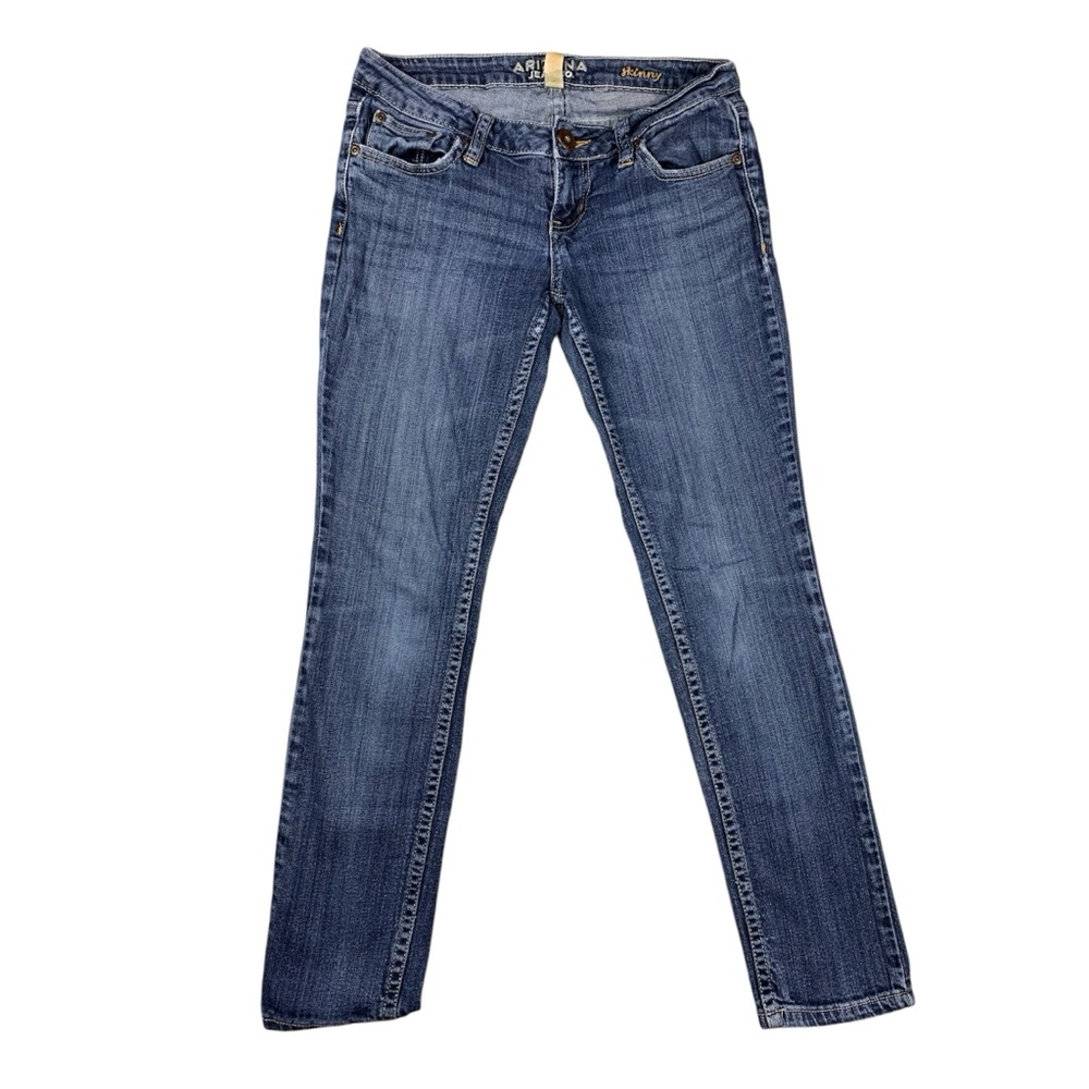 Arizona Jean Co Blue Denim SKINNY Low Rise Medium Wash Juniors Size 3 SHORT
